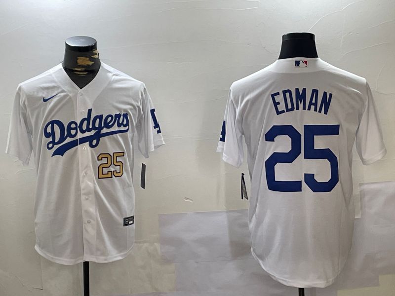 Men Los Angeles Dodgers #25 Edman White Game 2024 Nike MLB Jersey style 11205->los angeles dodgers->MLB Jersey